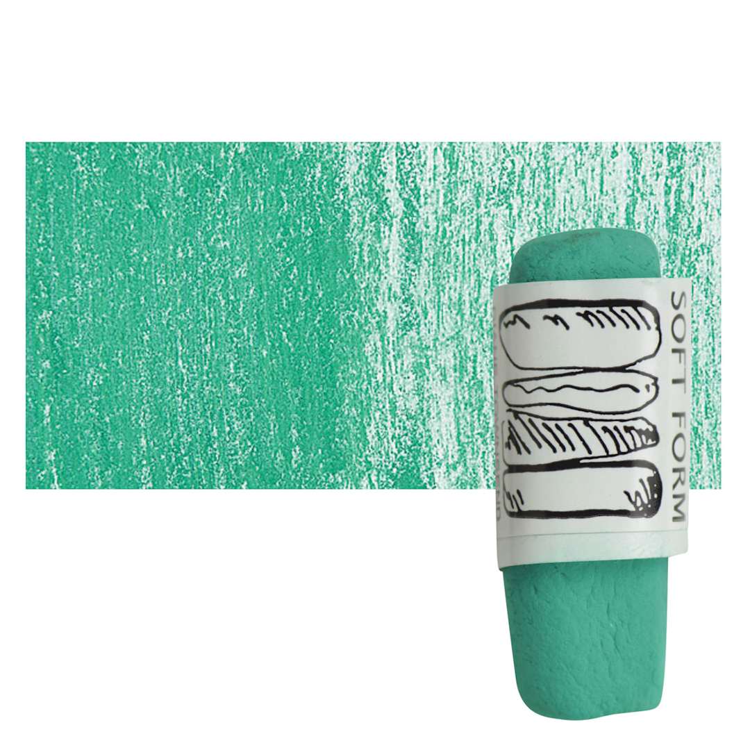 Open in modal - Townsend Artists' Soft Form Pastel - Phthalo Green (Light) pastel and swatch