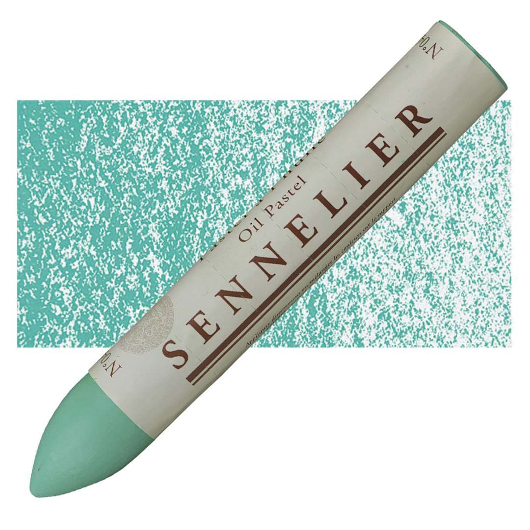 Open in modal - Sennelier Oil Pastel Grand - Baryte Green oil pastel and swatch