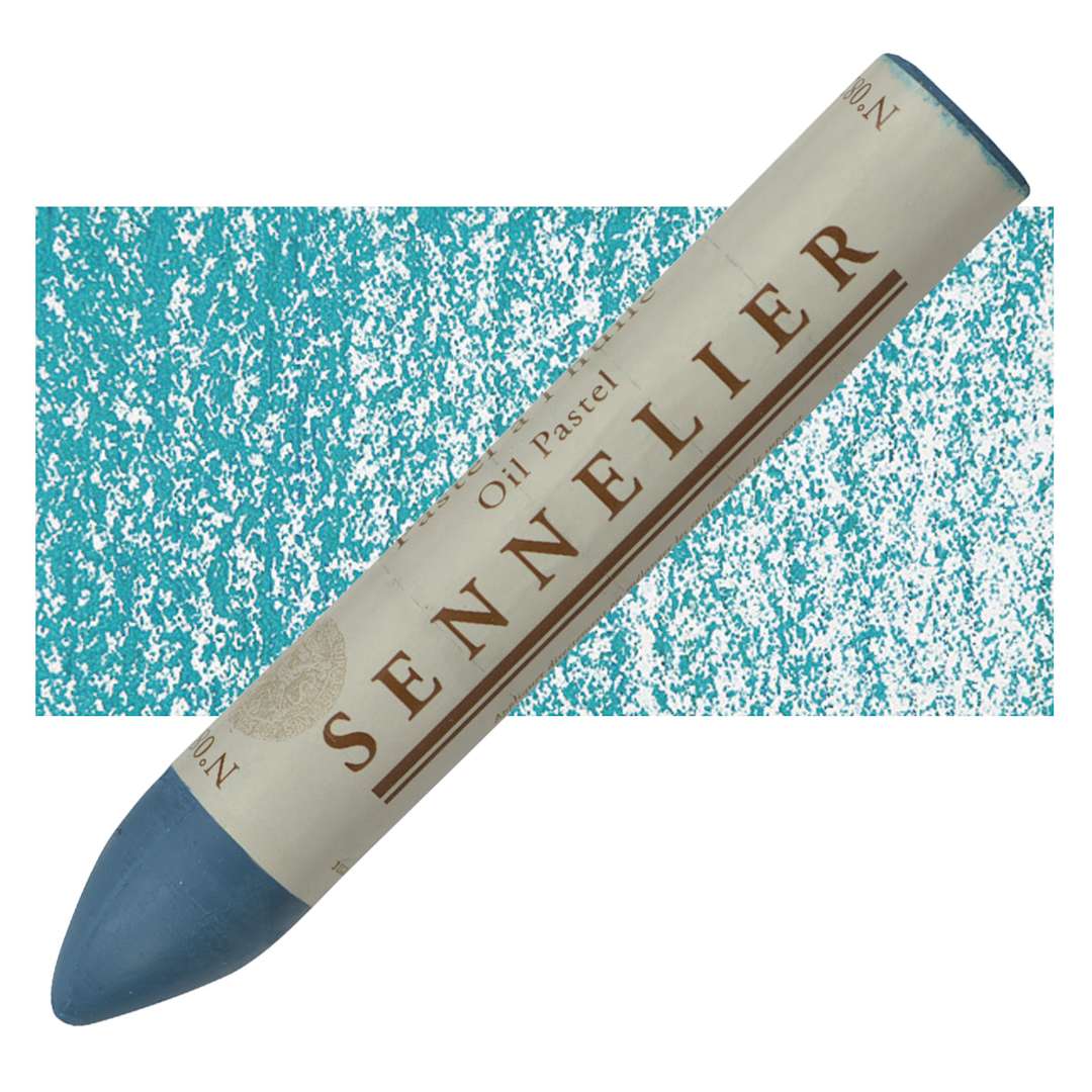 Open in modal - Sennelier Oil Pastel Grand - Bright Turquoise oil pastel and swatch