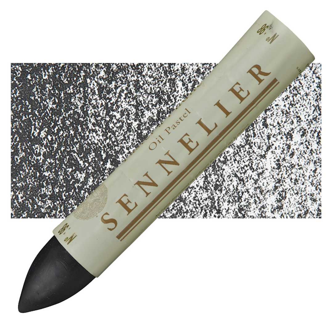 Open in modal - Sennelier Oil Pastel Grand - Mars Black oil pastel and swatch
