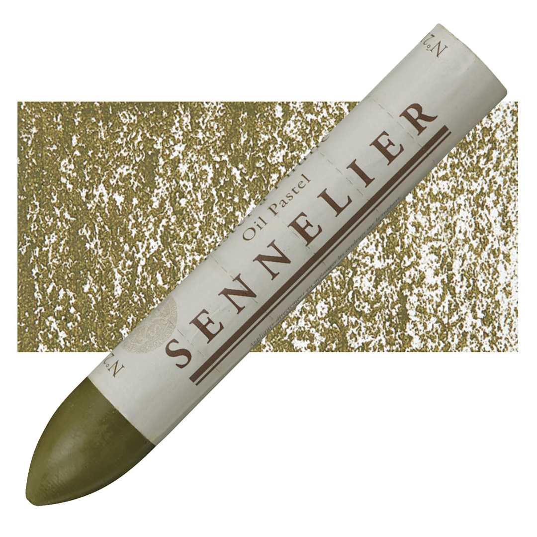 Open in modal - Sennelier Oil Pastel Grand - Olive Brown oil pastel and swatch