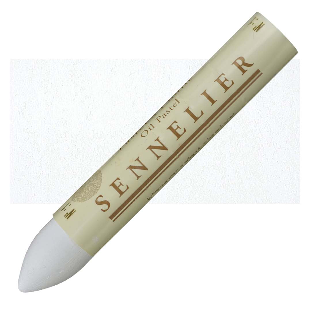 Open in modal - Sennelier Oil Pastel Grand - White oil pastel and swatch