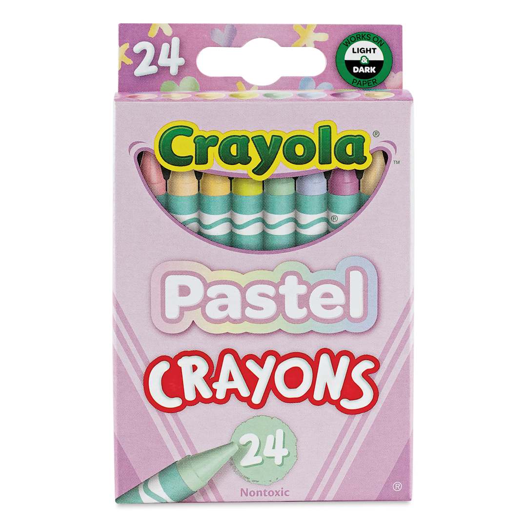 Open in modal - Crayola Regular Crayon Set - Set of 24, Pastel, front of set