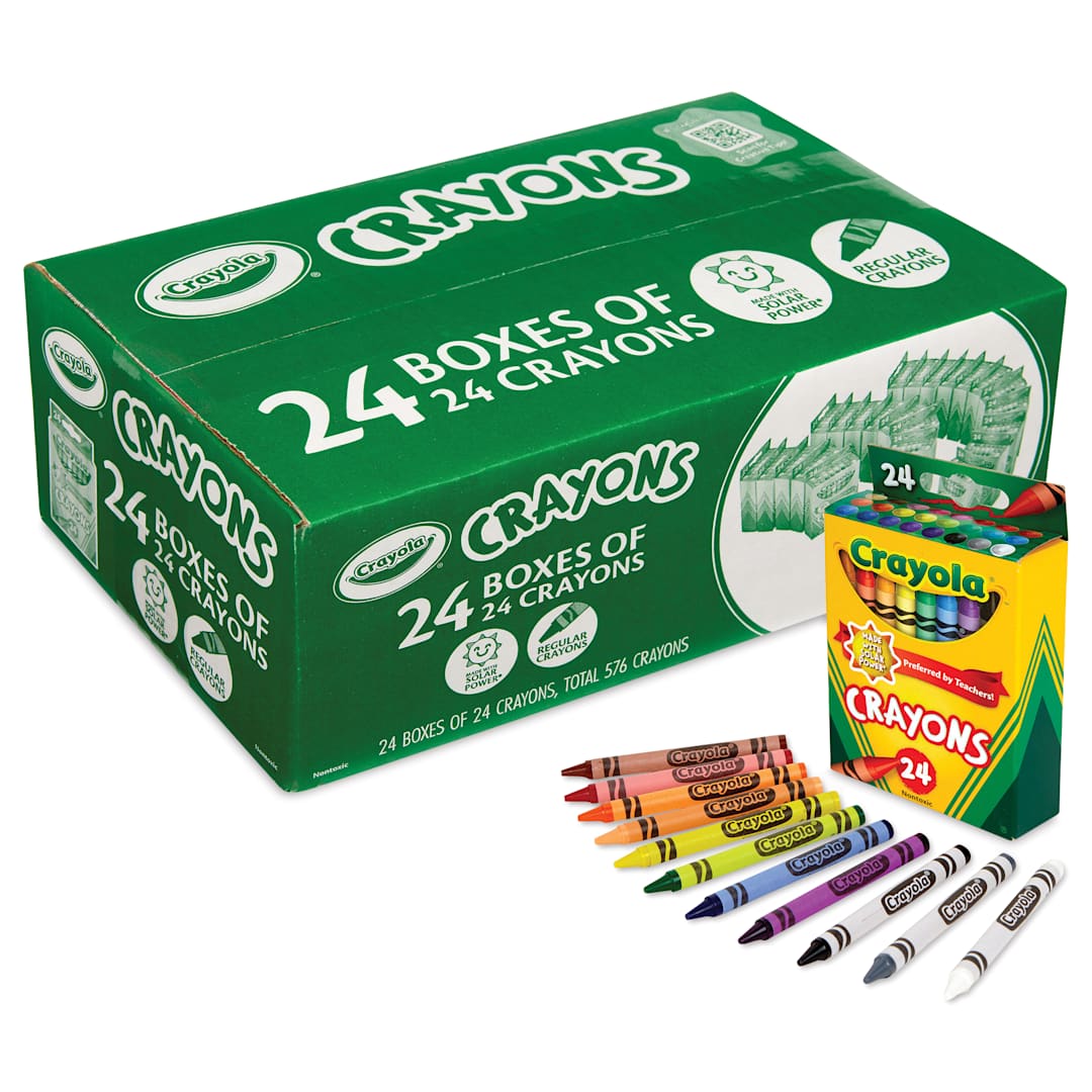 Open in modal - Crayola Crayons - Classpack of 576, one set of 24 next to Classpack box