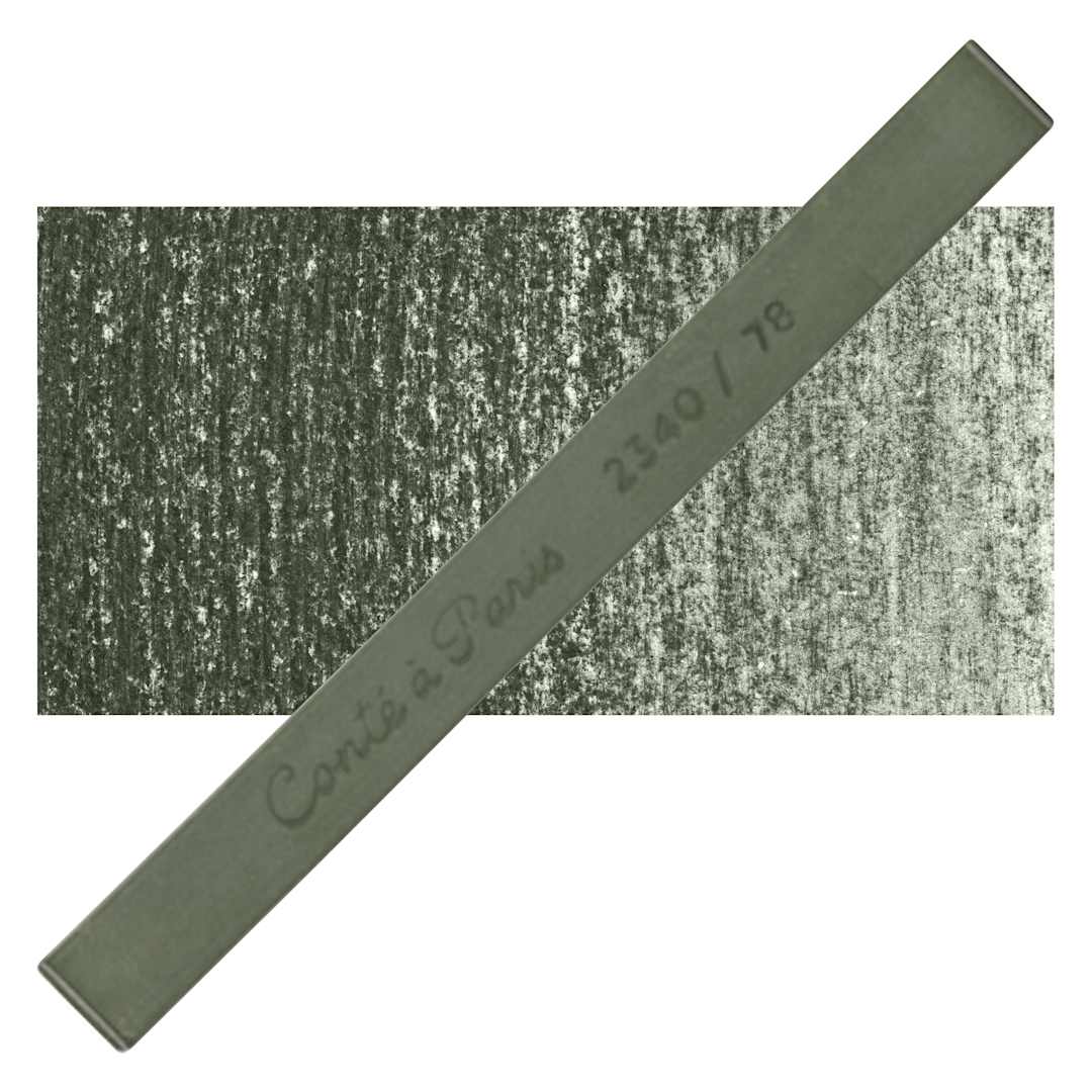 Open in modal - Conté à Paris Colour Pastel Carré - Dark Grey Green 78, Single Carré and swatch
