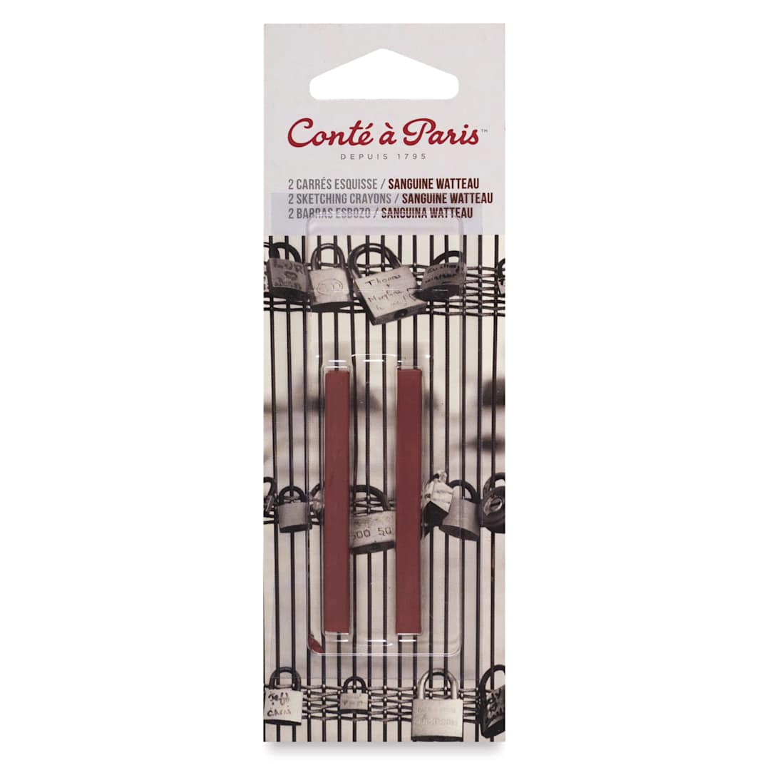 Open in modal - Conté à Paris Sketching Pastel Carrés - Sanguine Watteau, Pkg of 2