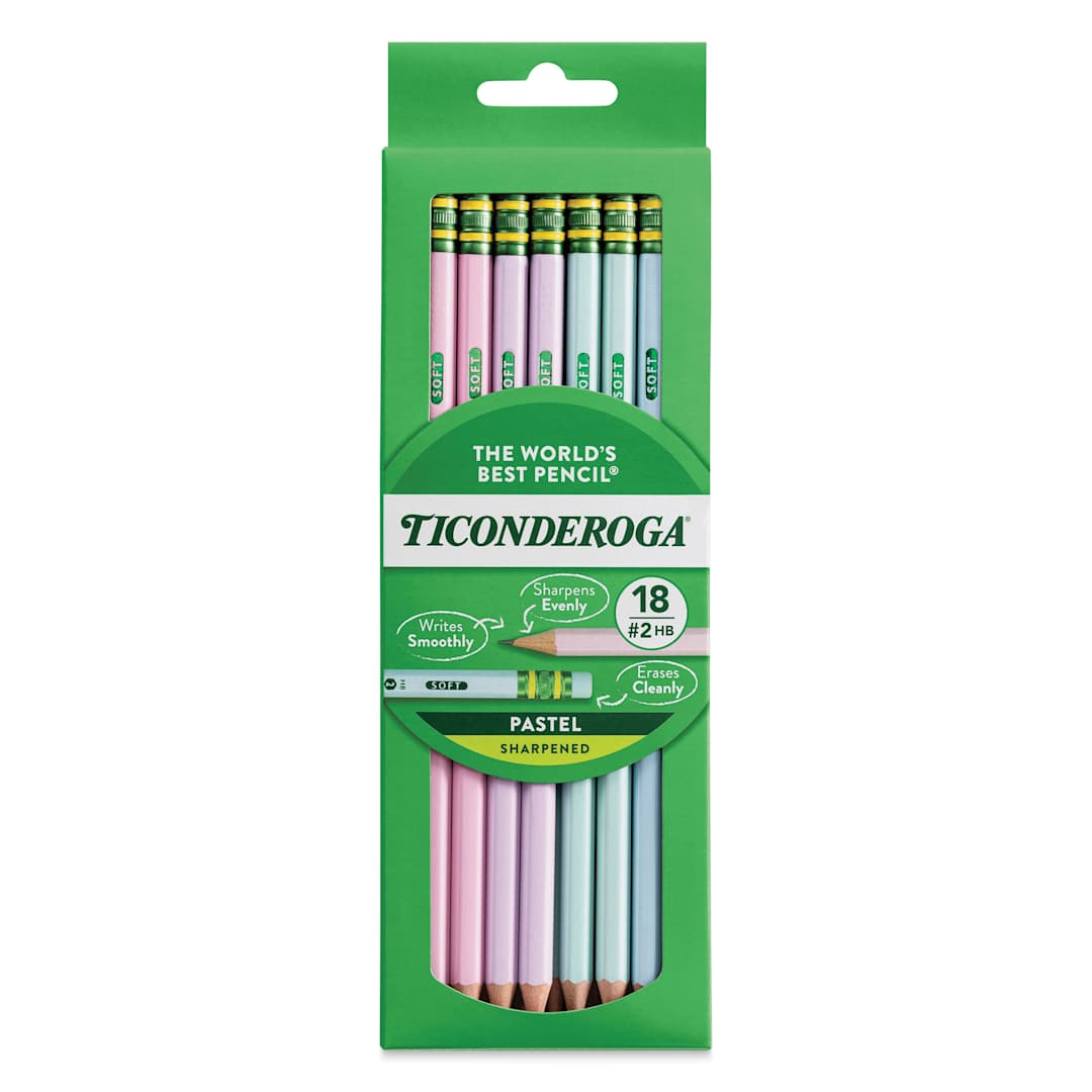 Open in modal - Dixon Ticonderoga Pencils - Box of 18, Pastel, Pre-Sharpened