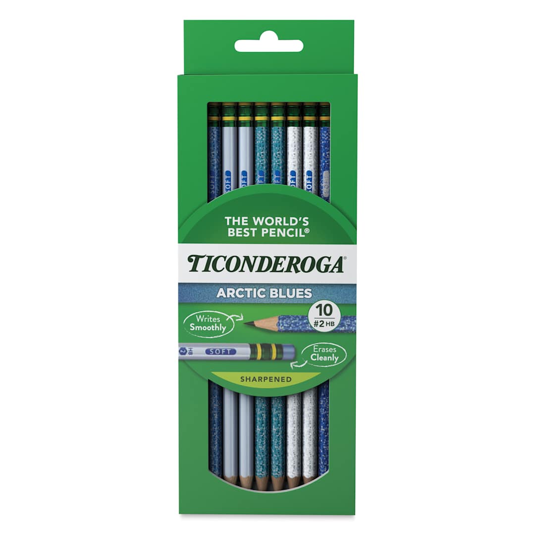 Open in modal - Dixon Ticonderoga Pencils - Pkg of 10, Arctic Blues, Pre-Sharpened