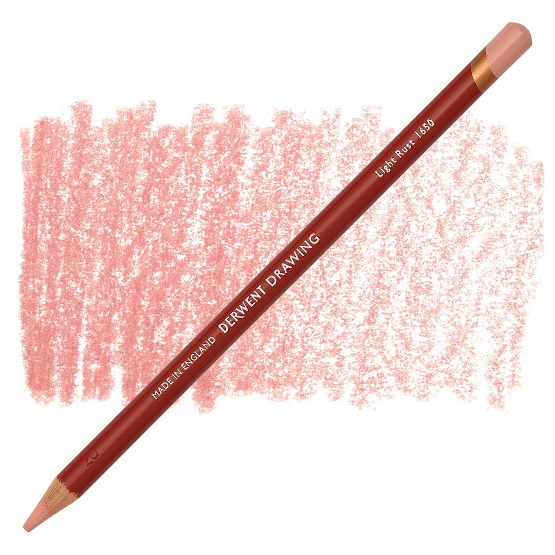 Open in modal - Derwent Drawing Pencil - Light Rust pencil and swatch