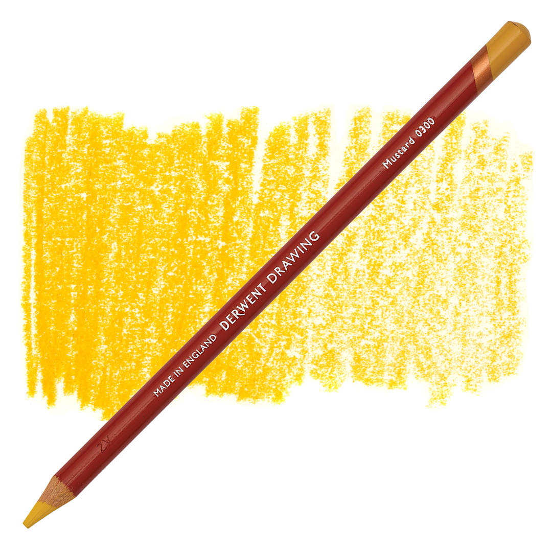 Open in modal - Derwent Drawing Pencil - Mustard pencil and swatch