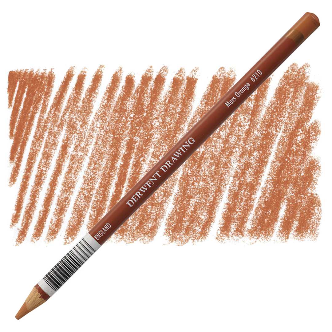 Open in modal - Derwent Drawing Pencil - Mars Orange pencil and swatch