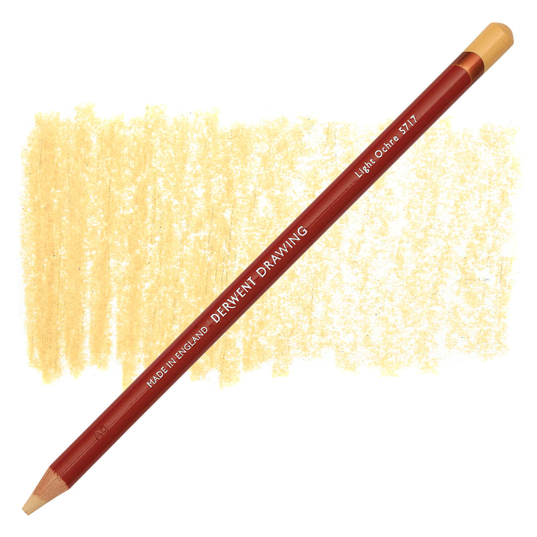 Open in modal - Derwent Drawing Pencil - Light Ochre pencil and swatch