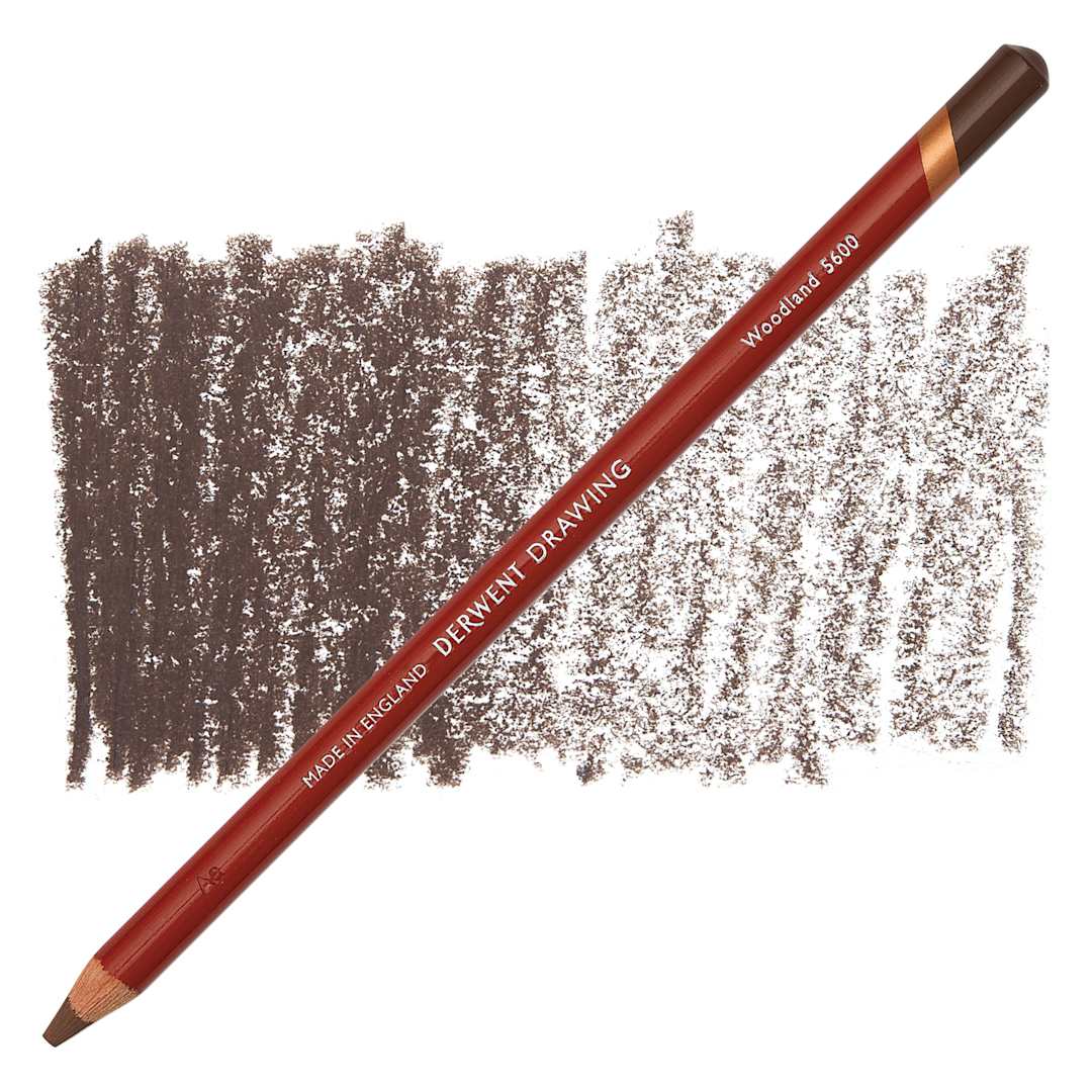 Open in modal - Derwent Drawing Pencil - Woodland pencil and swatch