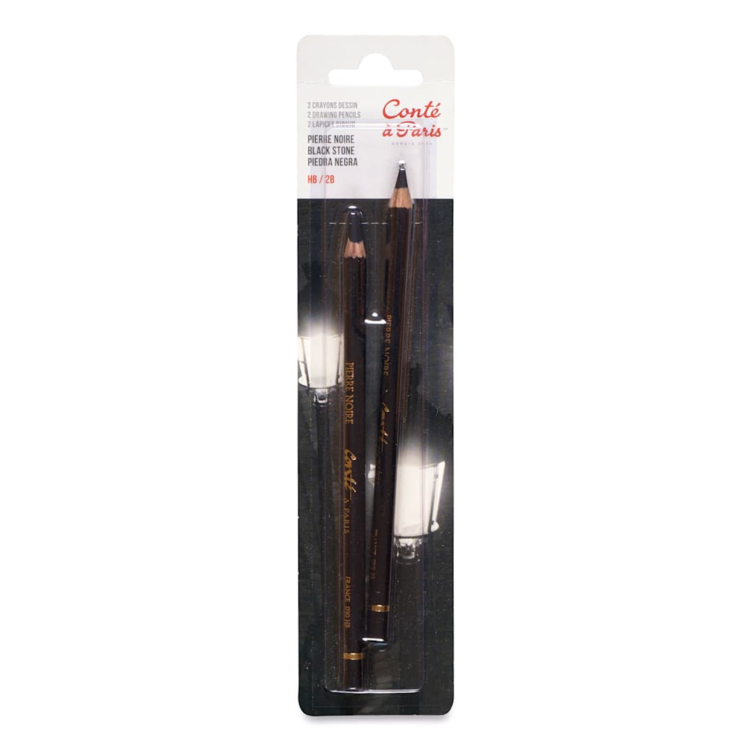 Open in modal - Conté à Paris Sketching Pencil - Pierre Noire, Set of 2, front of packaging