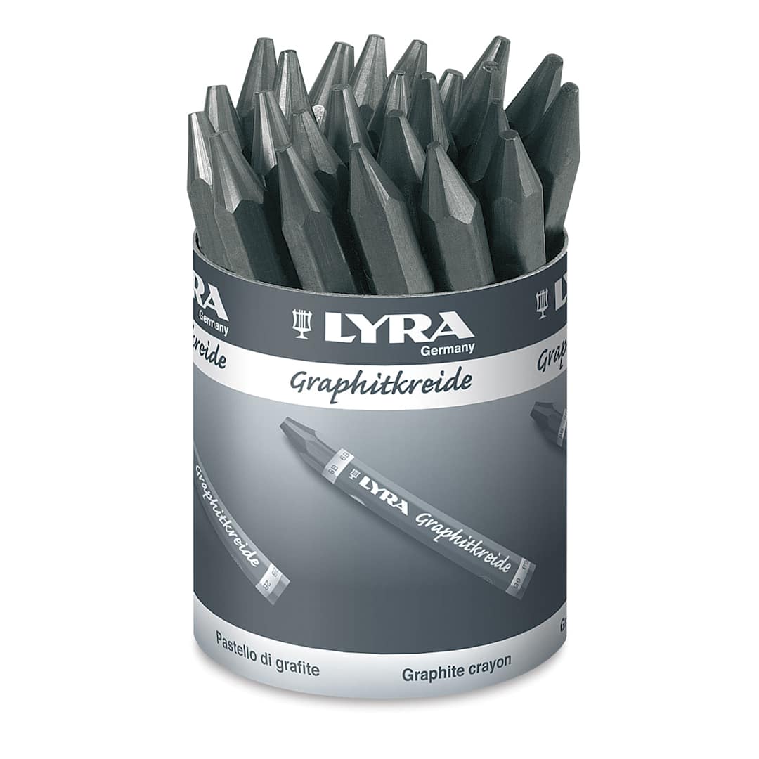 Open in modal - Lyra Graphite Crayon 24 pc Classroom pack shown in container