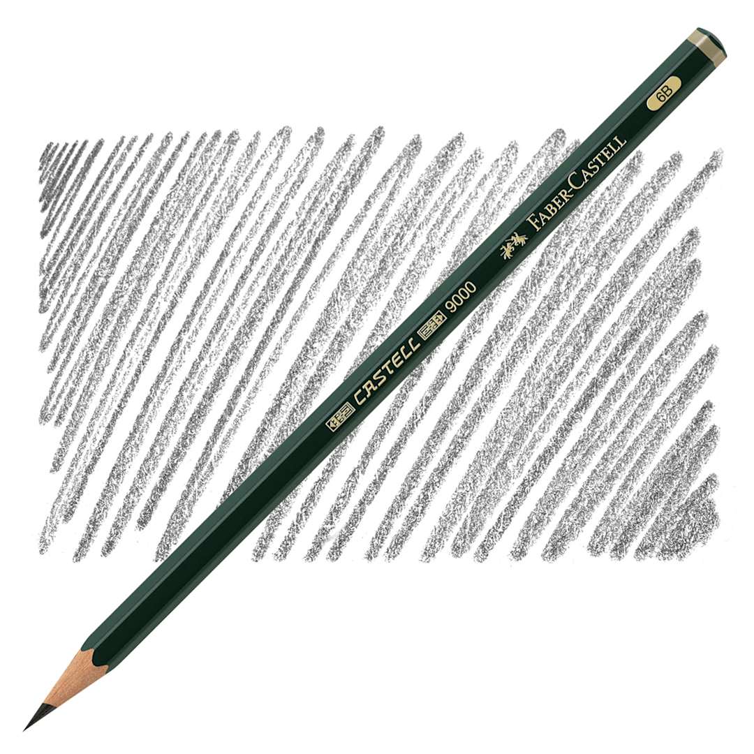 Open in modal - Faber-Castell 9000 Pencil - Graphite, 6B pencil and swatch