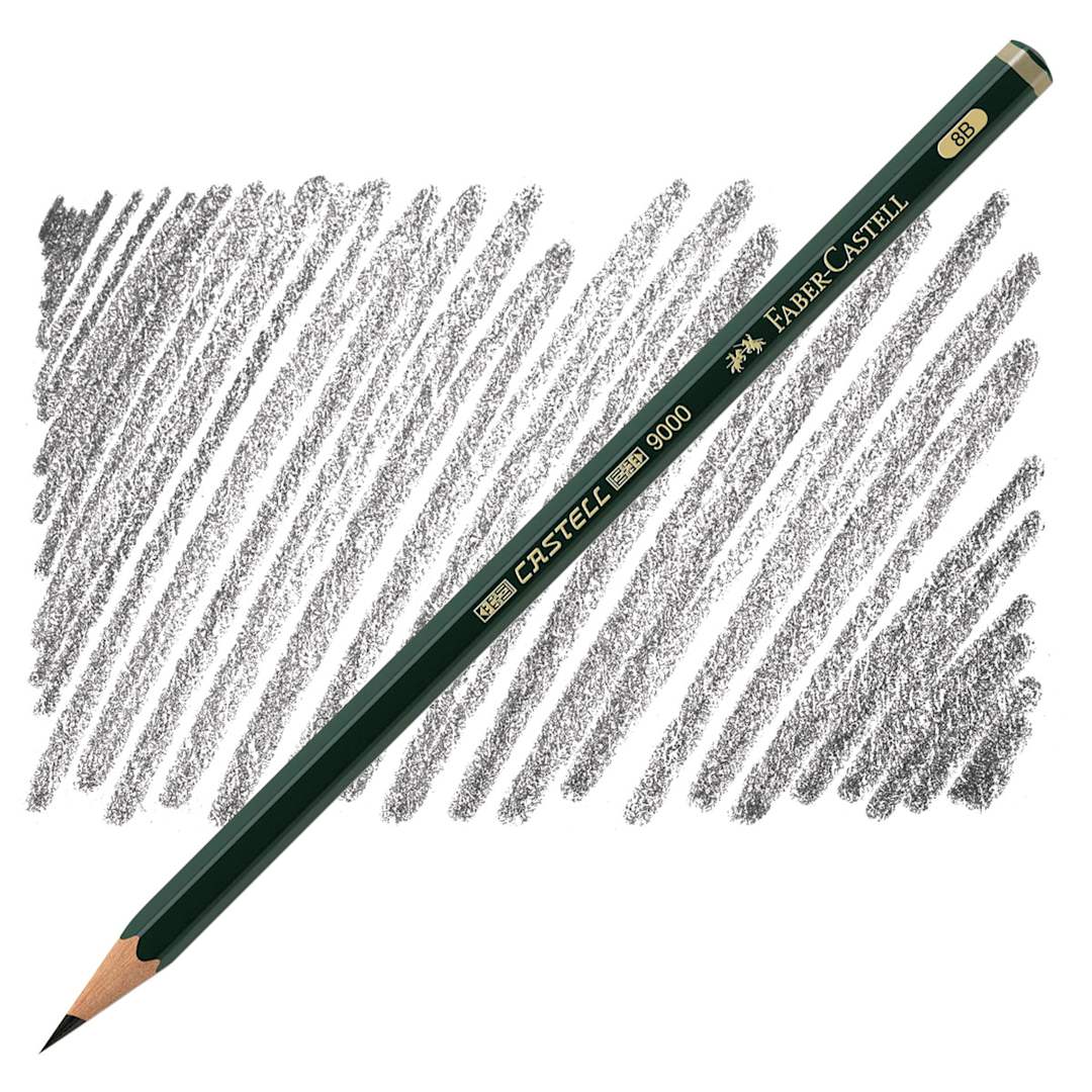 Open in modal - Faber-Castell 9000 Pencil - Graphite, 8B pencil and swatch