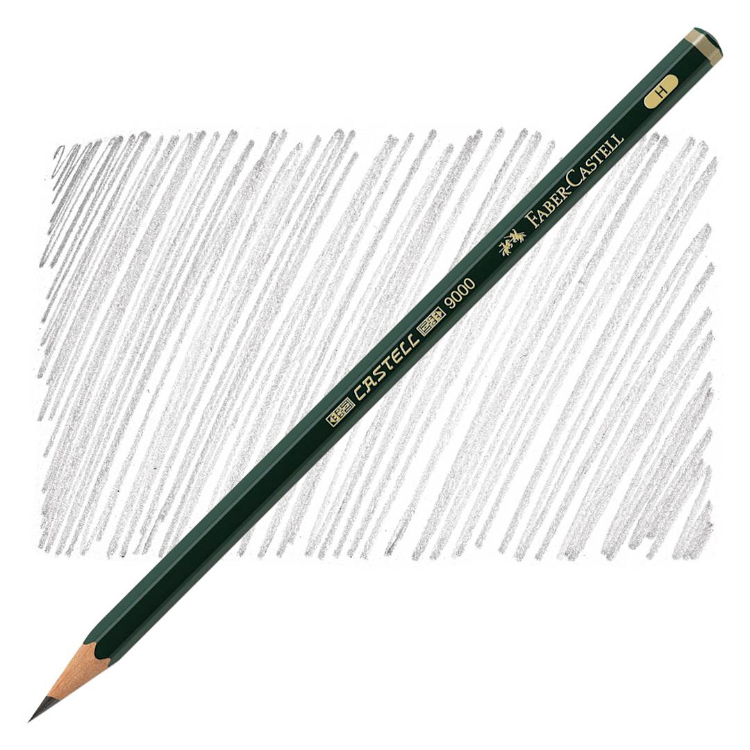 Open in modal - Faber-Castell 9000 Pencil - Graphite, H pencil and swatch
