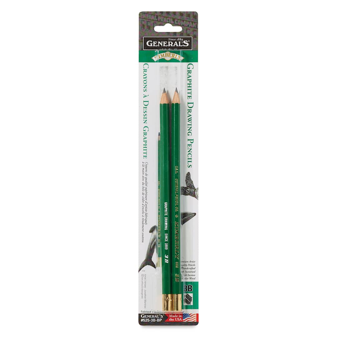 Open in modal - General's Kimberly Graphite Pencil - 3B, Pkg of 2, front of packaging