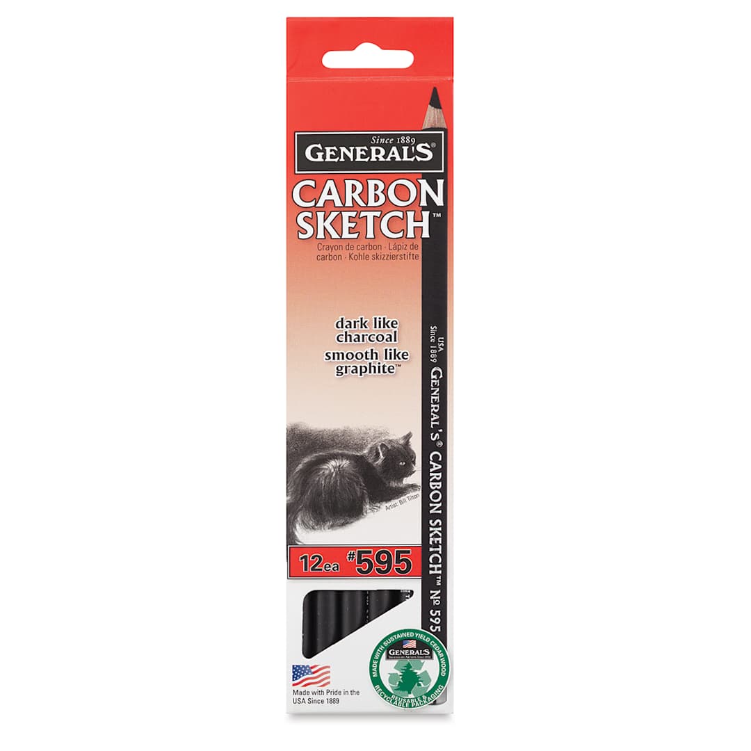 Open in modal - General's Carbon Sketch Pencil - Front of package of 12 pencils