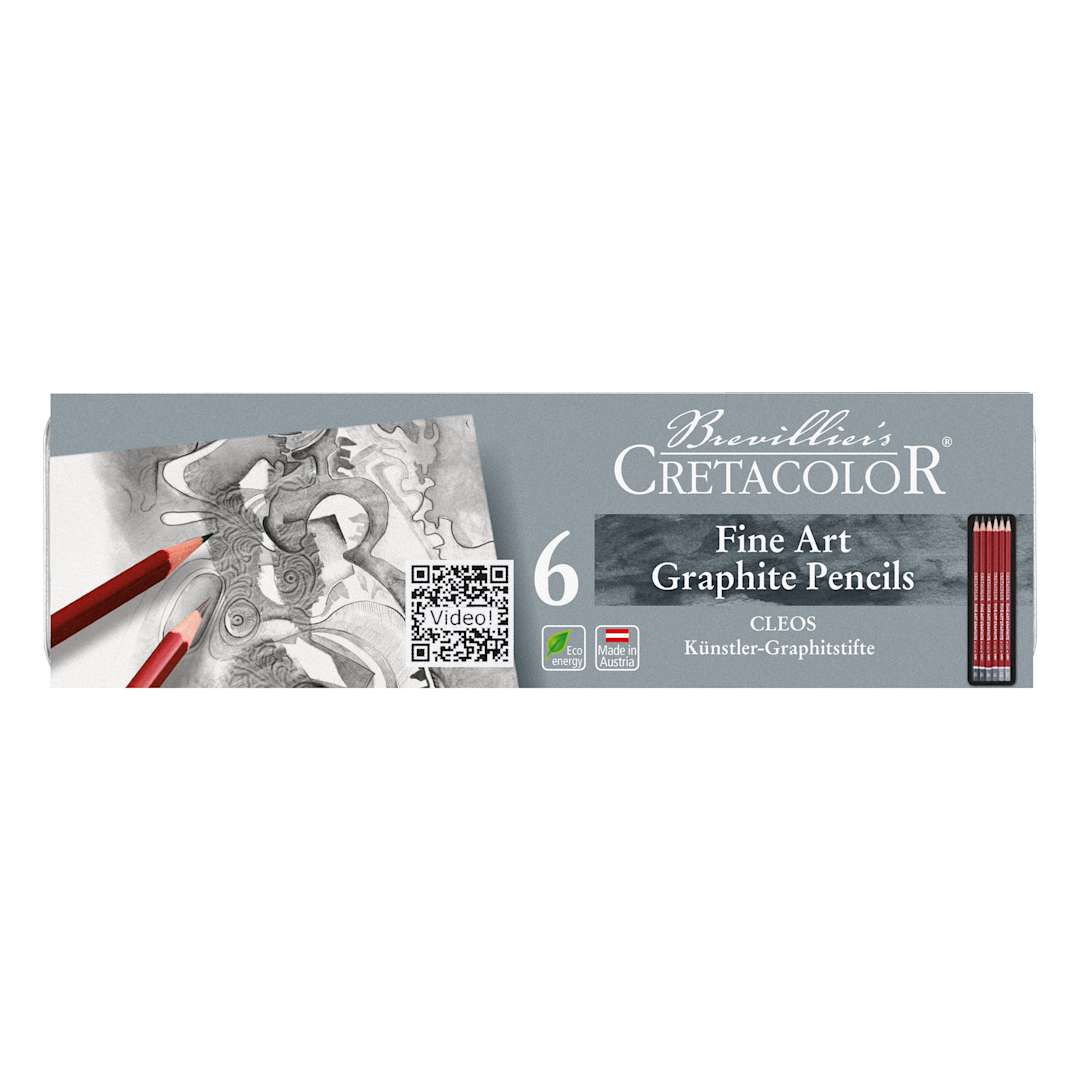 Open in modal - Cretacolor Fine Art Graphite Pencils Tin Set of 6