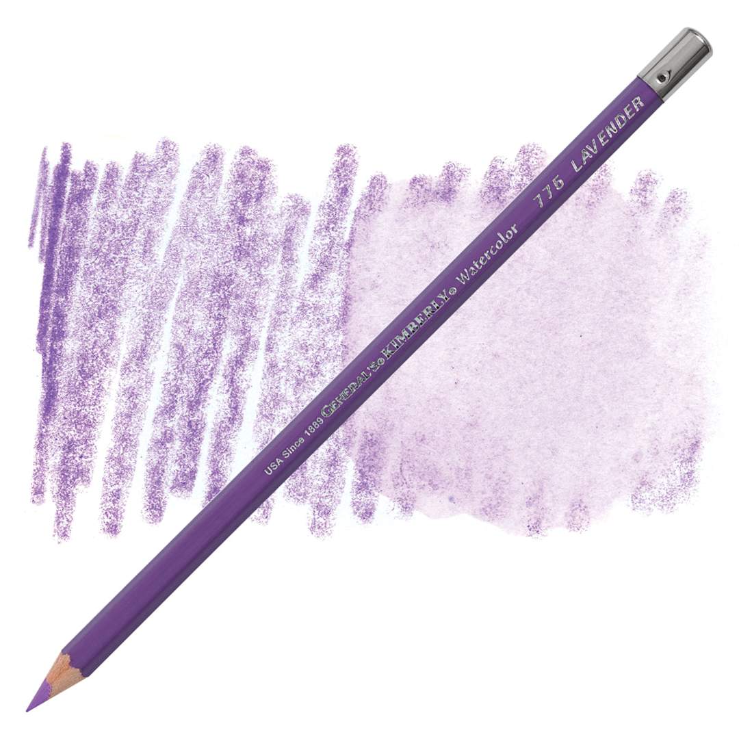 Open in modal - General's Kimberly Watercolor Pencil - Lavender pencil and swatch
