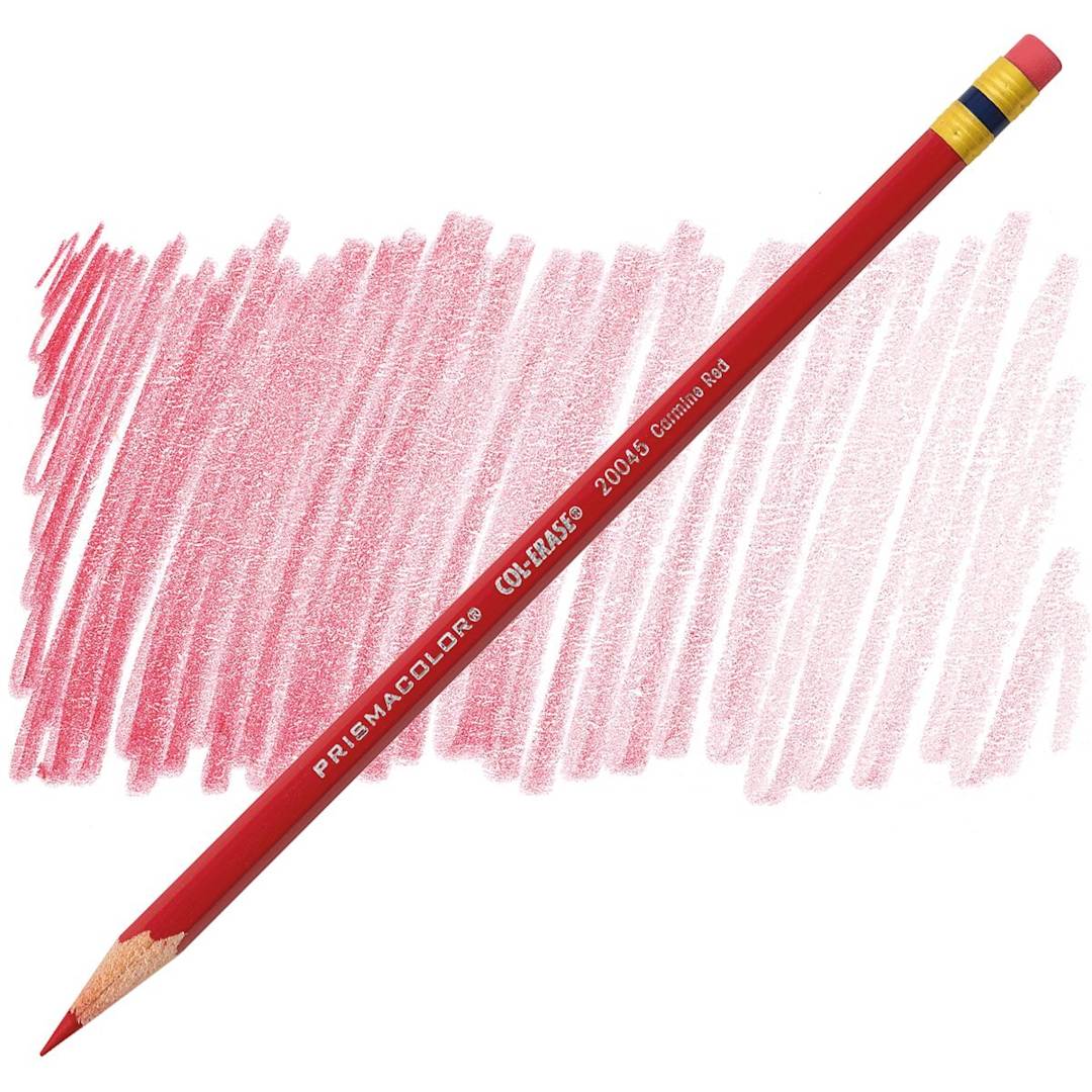 Open in modal - Prismacolor Col-Erase Pencil - Carmine Red pencil and swatch