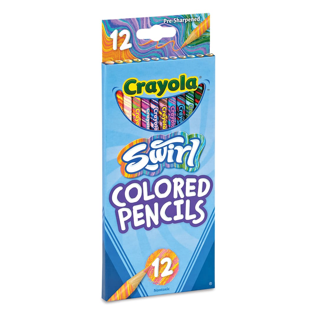 Open in modal - Crayola Swirl Color Pencils - Assorted Colors, Set of 12, front of the packaging