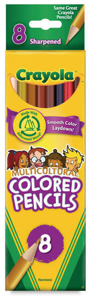 Open in modal - Multicultural Colored Pencils - Front View of Package showing pencil colors