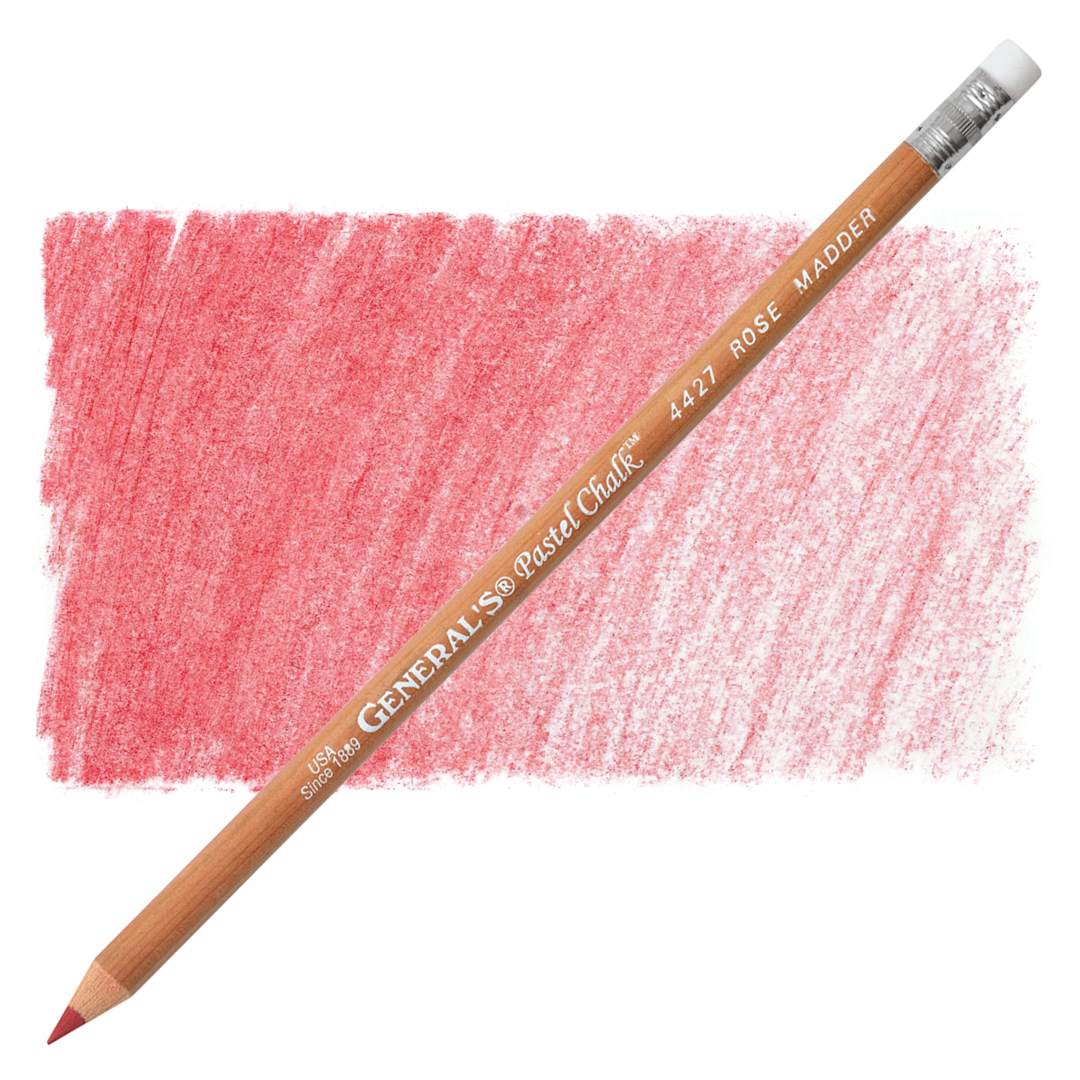 Open in modal - General's Pastel Chalk Pencil - Rose Madder pencil and swatch