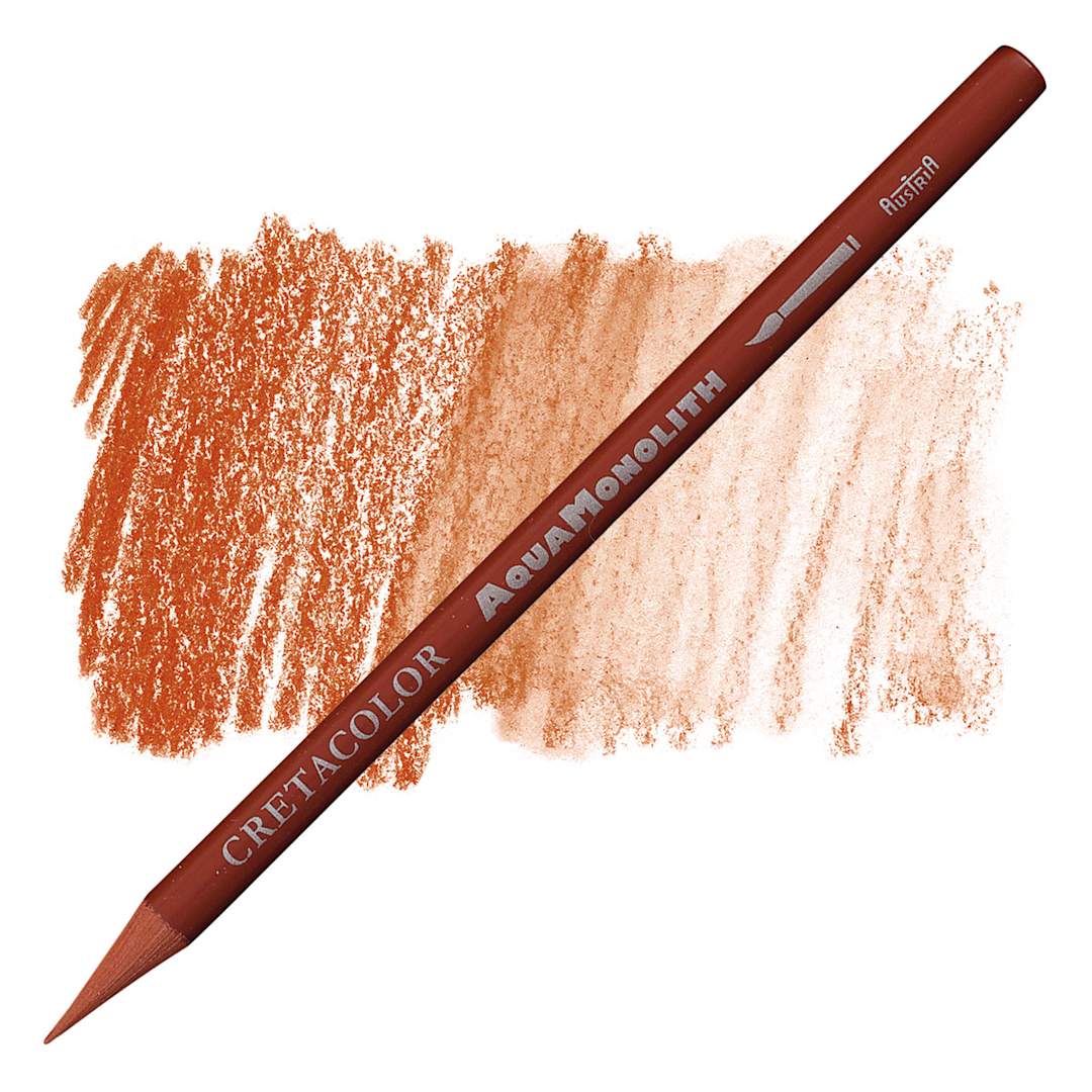 Open in modal - Cretacolor Aqua Monolith Woodless Watercolor Pencil - English Red pencil and swatch