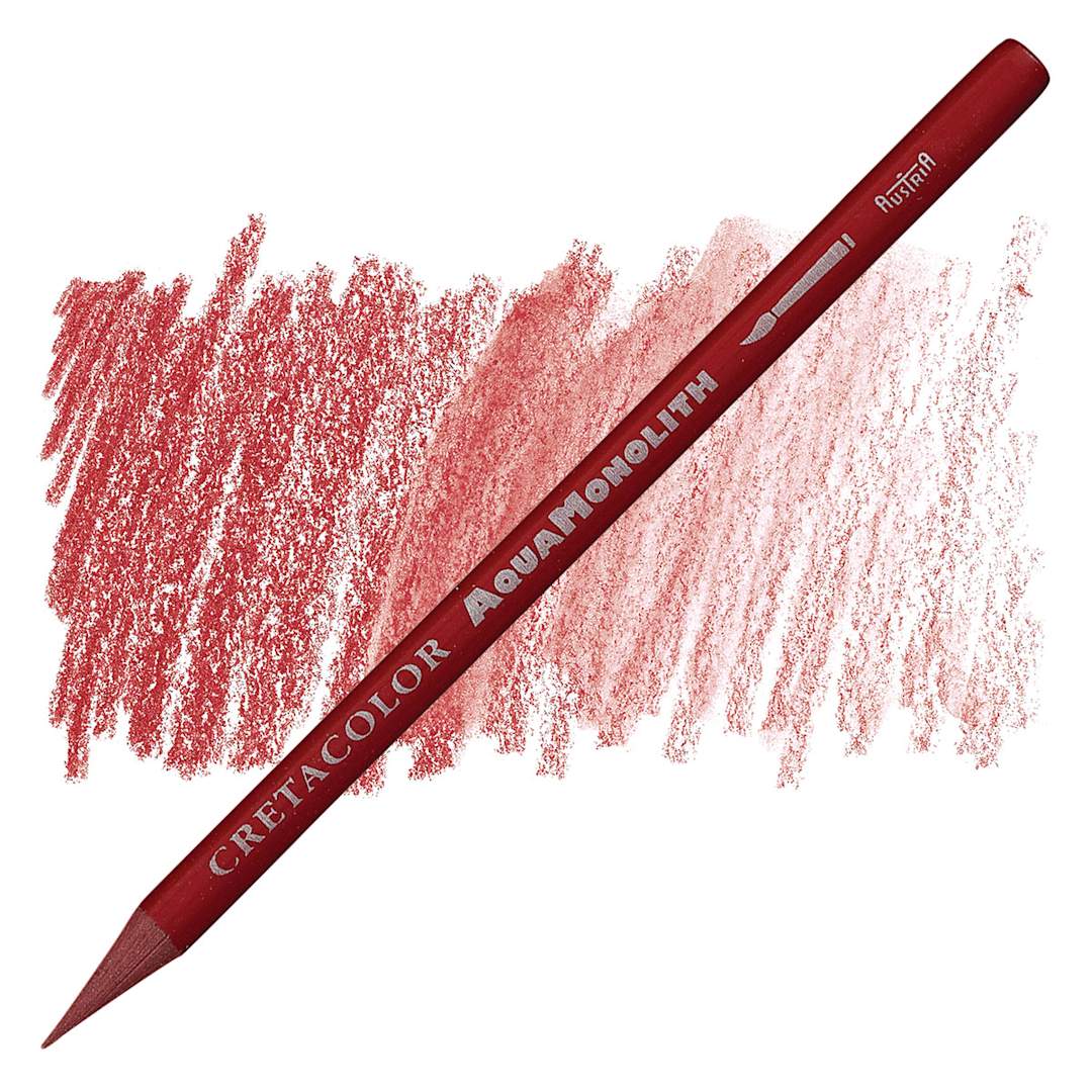 Open in modal - Cretacolor Aqua Monolith Woodless Watercolor Pencil - Madder Carmine pencil and swatch
