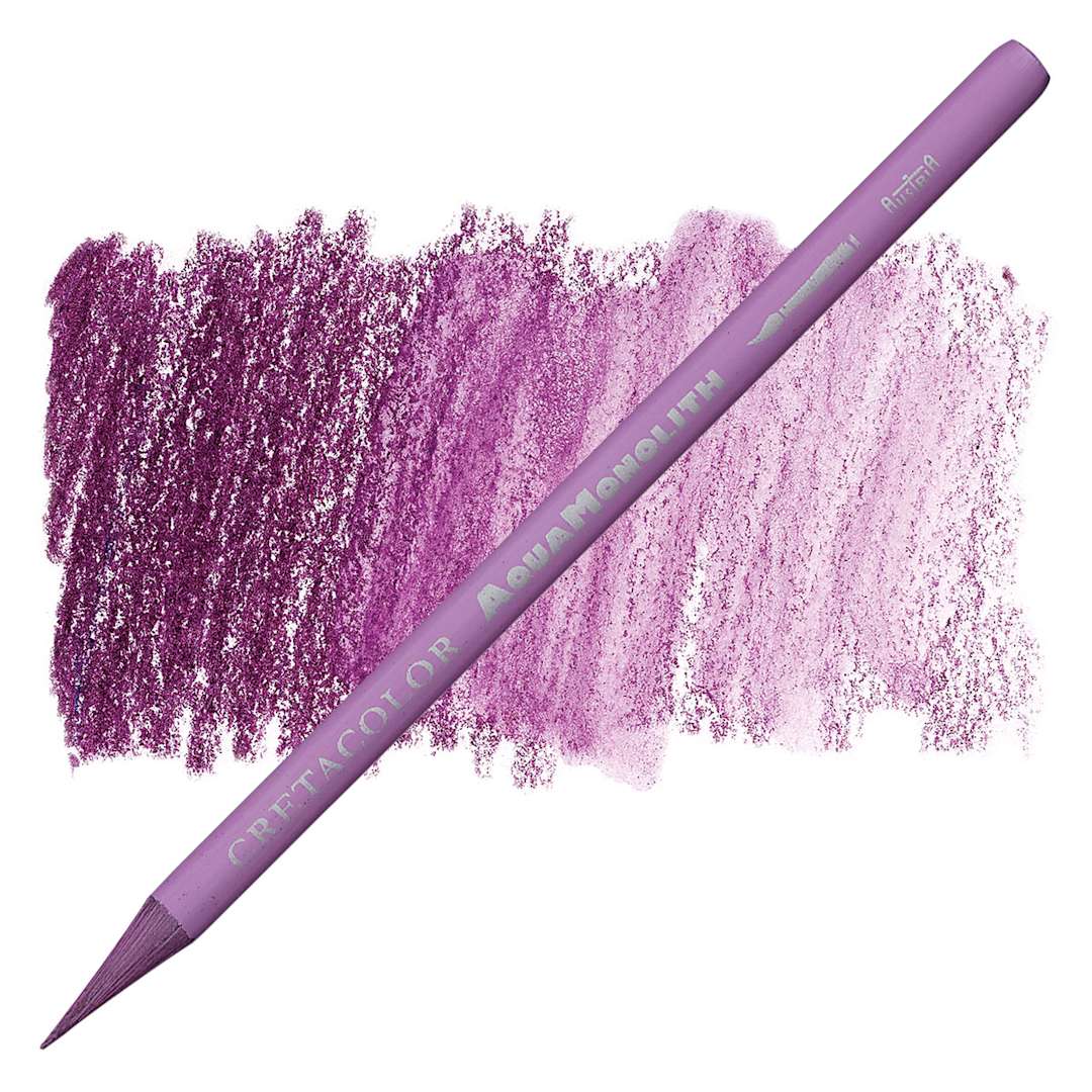 Open in modal - Cretacolor Aqua Monolith Woodless Watercolor Pencil - Old Rose Dark pencil and swatch