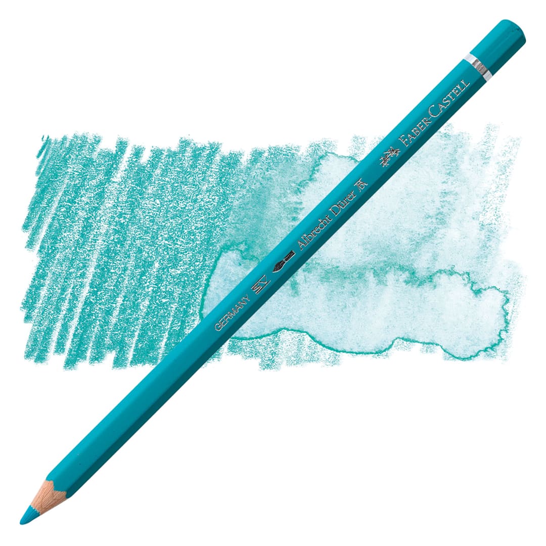 Open in modal - Faber-Castell Albrecht Durer Watercolor Pencil - Cobalt Green pencil and swatch
