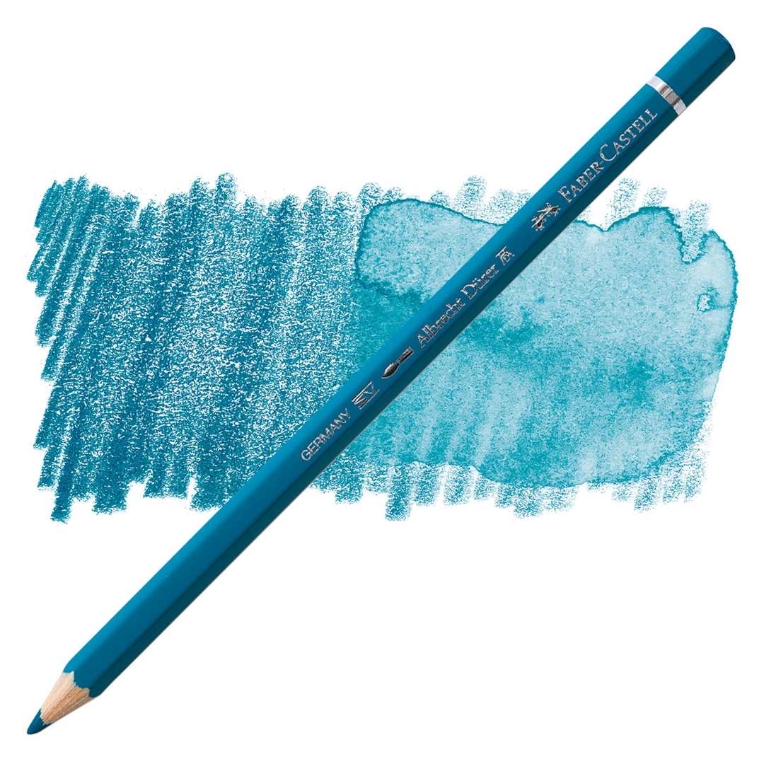 Open in modal - Faber-Castell Albrecht Durer Watercolor Pencil - Cobalt Turquoise pencil and swatch