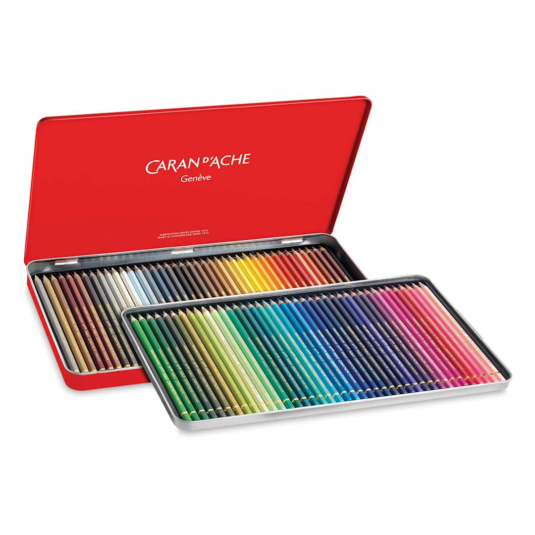 Open in modal - Caran d'Ache Pablo Colored Pencil Set - Assorted Colors, Set of 80, Inside Packaging
