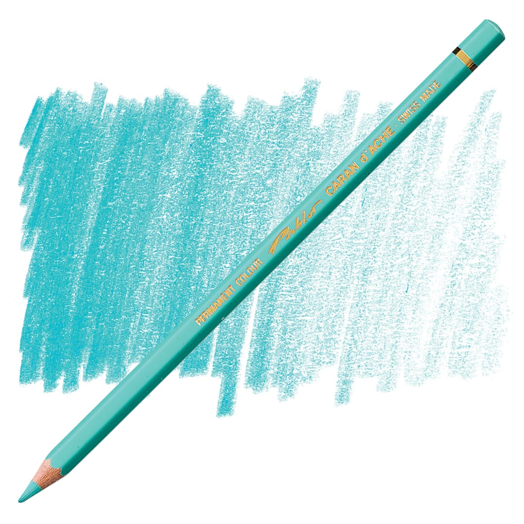 Open in modal - Caran d'Ache Pablo Colored Pencil - Light Malachite Green pencil and swatch