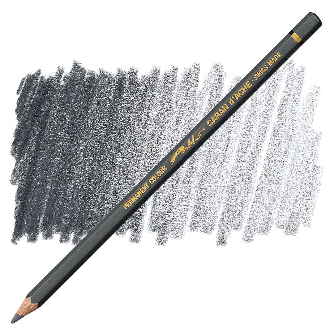 Open in modal - Caran d'Ache Pablo Colored Pencil - Slate Gray pencil and swatch