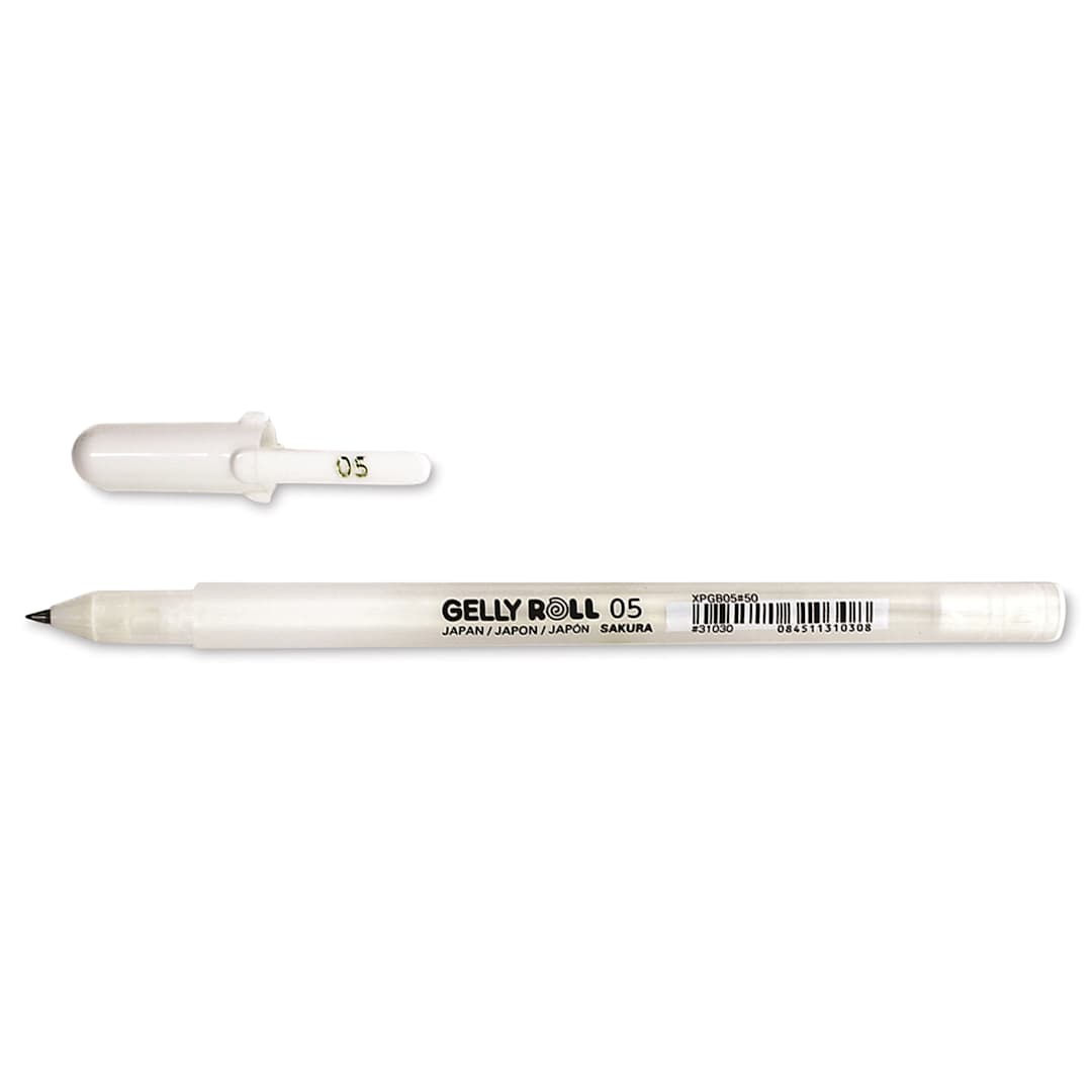 Open in modal - Sakura Gelly Roll Opaque White Pen - Fine Tip, cap off