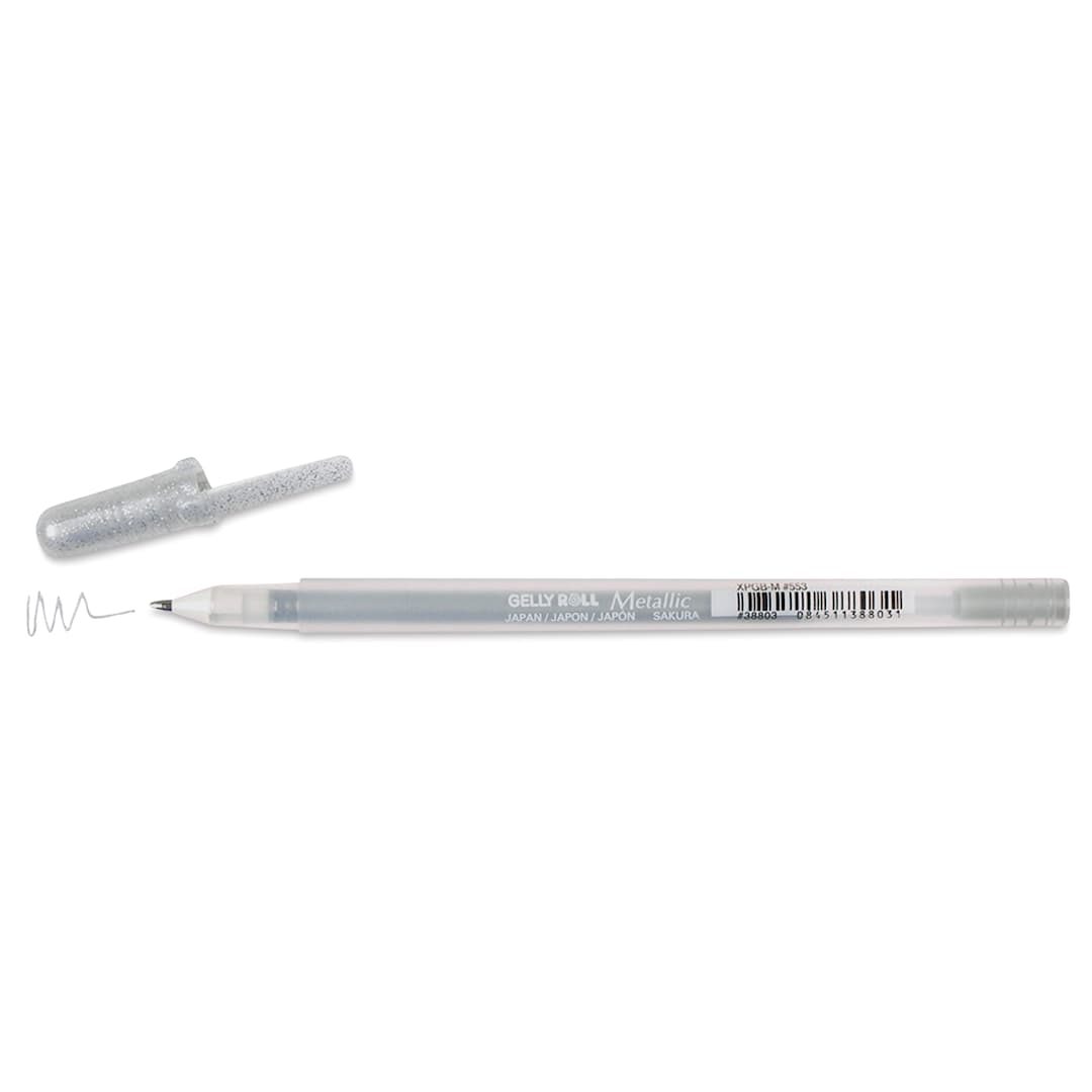 Open in modal - Sakura Gelly Roll Pen - Metallic Silver, Medium Tip, cap off