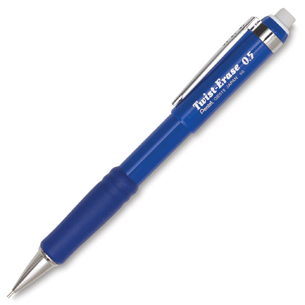 Open in modal - Pentel Twist-Erase Pencil - Blue pencils shown at angle
