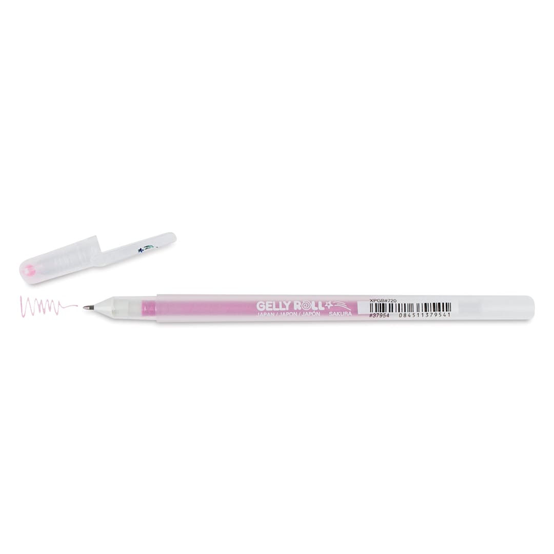 Open in modal - Sakura Gelly Roll Stardust Pen - .05 mm, Pink, cap off