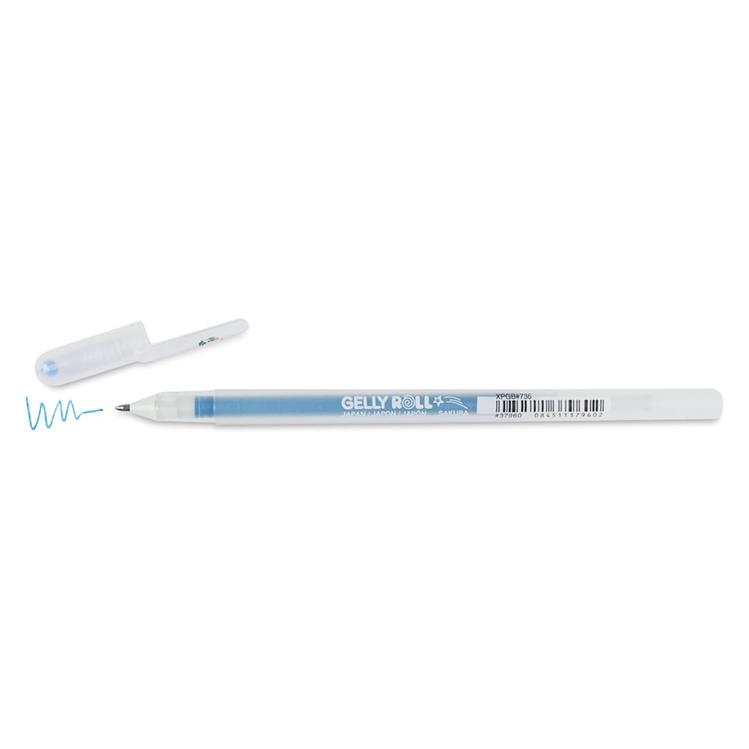 Open in modal - Sakura Gelly Roll Stardust Pen - Blue, 0.5 mm, cap off