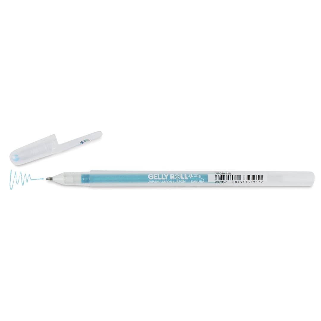 Open in modal - Sakura Gelly Roll Stardust Pen - Sky Blue, 0.5 mm, cap off