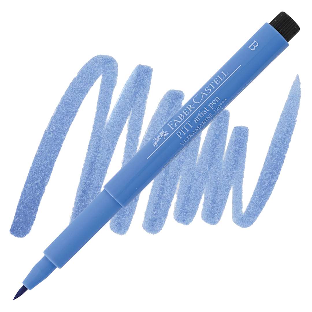 Open in modal - Faber-Castell Pitt Artist Pen - Ultramarine, Brush Nib pen and swatch