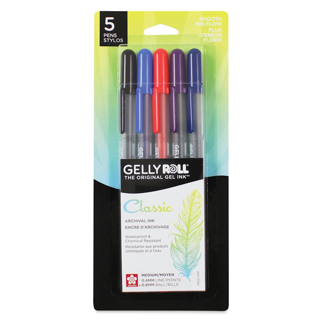 Open in modal - Sakura Gelly Roll Pens - Assorted Colors, Set of 5, front of package