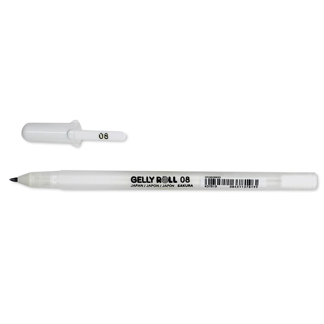 Open in modal - Sakura Gelly Roll Opaque White Pen - Medium Tip, cap off