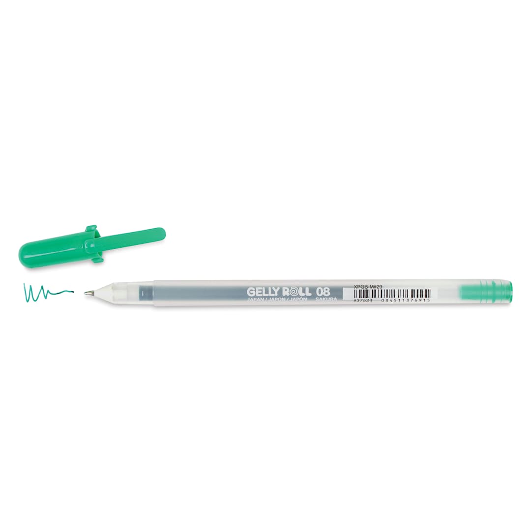 Open in modal - Sakura Gelly Roll Pen - Green, Medium, cap off