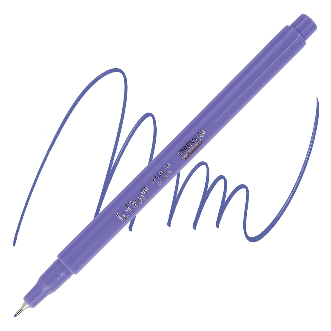Open in modal - Marvy Uchida LePen Fine Line Marker - Amethyst pen and swatch