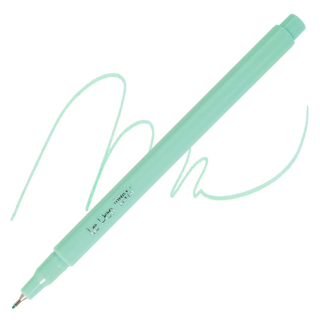 Open in modal - Marvy Uchida LePen Fine Line Marker - Peppermint, pen and swatch